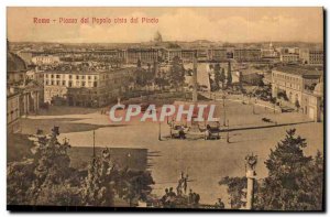 Italy Italia Roma Postcard Old Piazza del Popolo vista dal Pincio