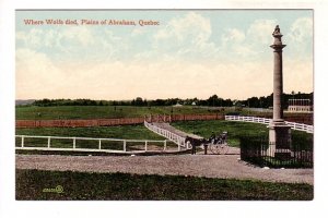 Where Wolfe Died, Plains of Abraham, Quebec,