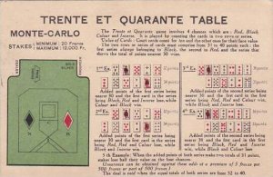 Monte Carlo Trente Et Quarante Table 1925