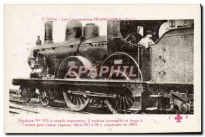 Postcard Old Train Locomotive Machine 955