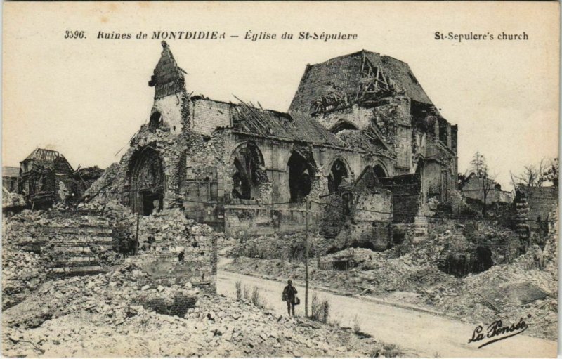 CPA Guerre Militaire MONTDIDIER Eglise du St-Sépulcure (808370)