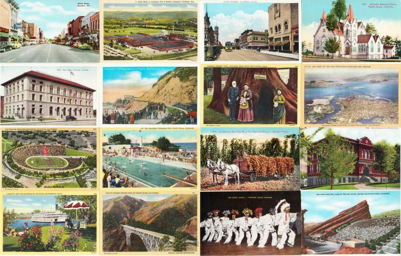 Large Lot of 800 Linen and Older Vintage US Postcards 1900s-1950s All Unused