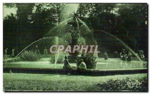 Old Postcard Lucon garden fountains dumaine