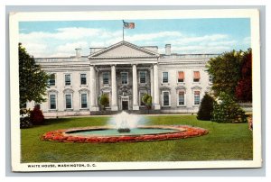 Vintage 1920's Postcard The White House & Fountain Washington DC