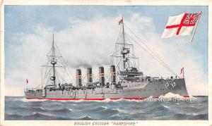 English Cruiser Hampshire Military Battleship Unused 