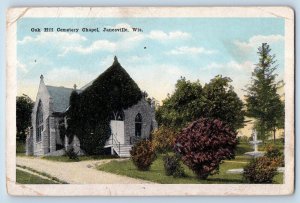 Janesville Wisconsin WI Postcard Oak Hill Cemetery Chapel Building 1920 Vintage