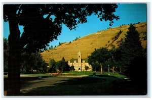 c1960's Main Hall And The Oval At Montana State University Missoula MT Postcard 