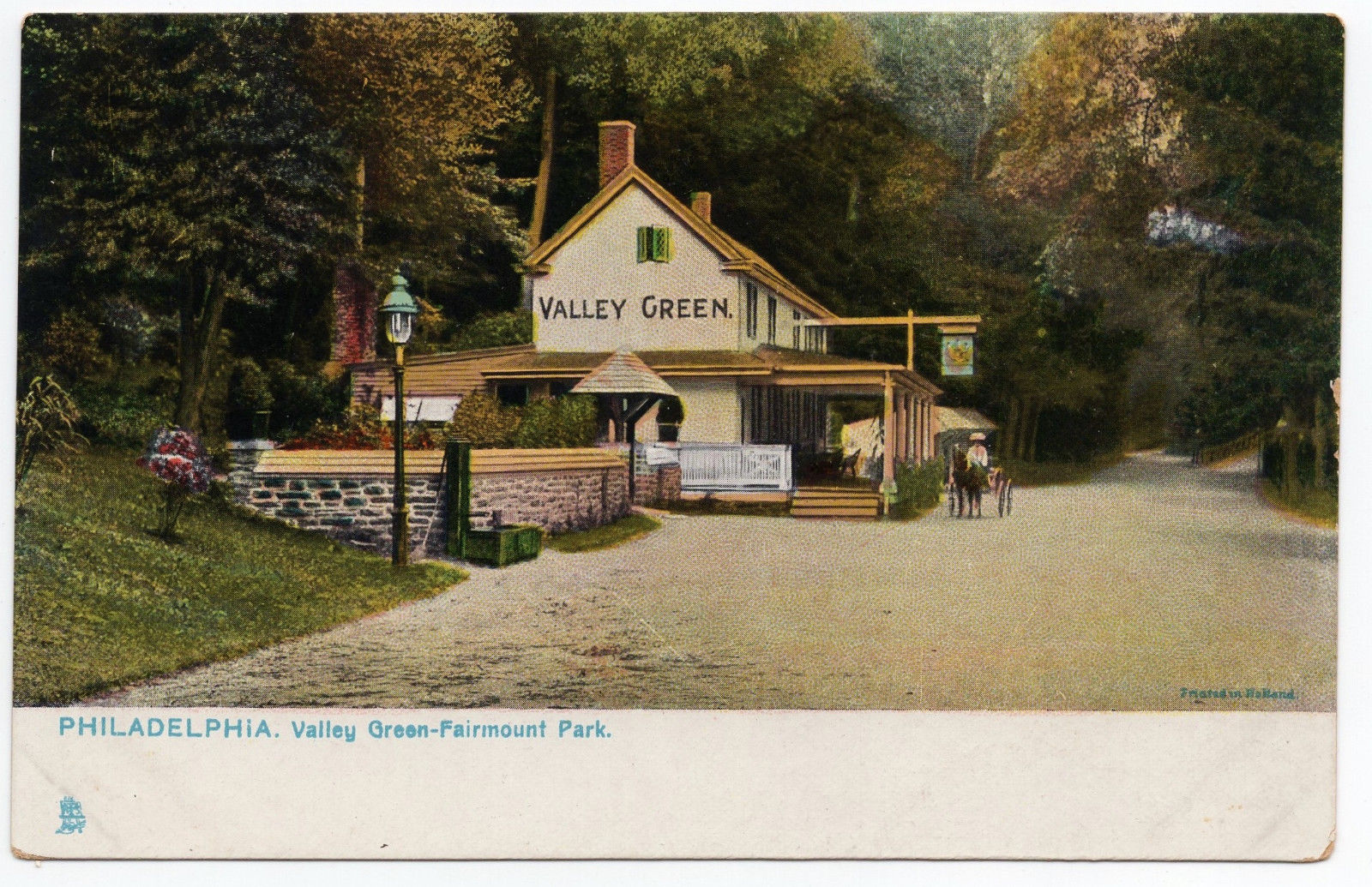 1901 07 Philadelphia Pa Valley Green Fairmount Park Rare Tuck Udb