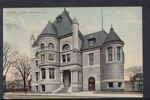 America Postcard - Lowell, Mass. - Memorial Hall  C1110