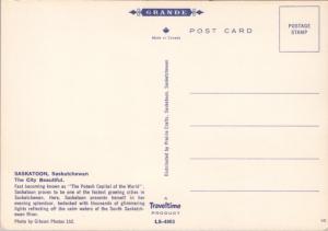 Bessborough Hotel Saskatoon Saskatchewan SK at Dusk Unused Vintage Postcard D45