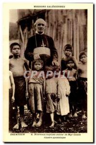 Postcard Old Missions SALESIAN Ecuador Equator New baptize around Comin Bisho...