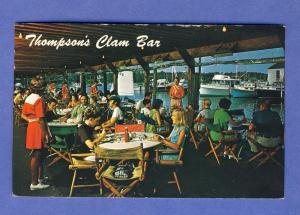 Wychmere Harbor,MA Postcard,Thompson's Clam Bar/Cape Cod-2