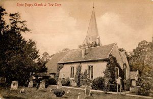 UK - England, Stoke Poges Church & Yew Tree