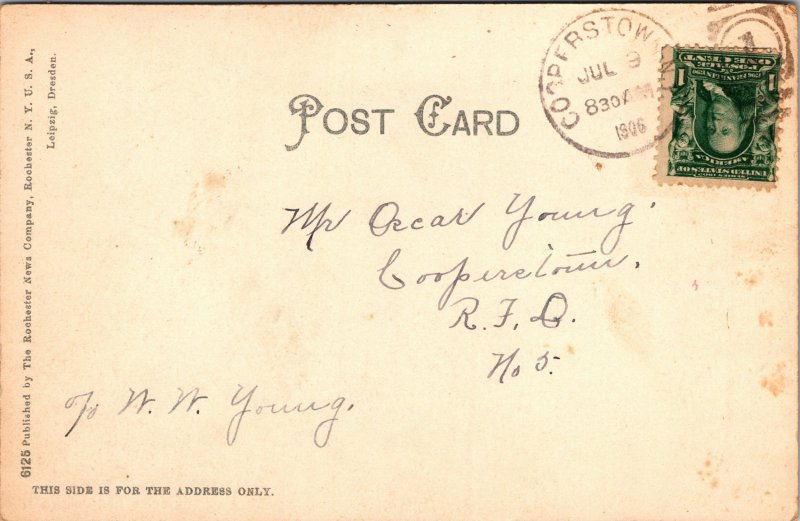 Postcard NY Richfield Springs Bird's Eye View