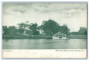 c1905 Slater Memorial Park Lake River Boat Pawtucket Rhode Island RI Postcard 