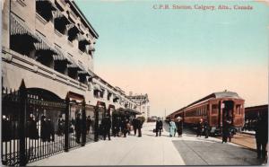 CPR Station Calgary Alberta AB Alta Train Rail Unused Antique Postcard E24