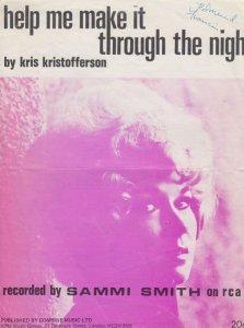 Help Me Make It Through The Night Kris Kristofferson 1970s Sheet Music