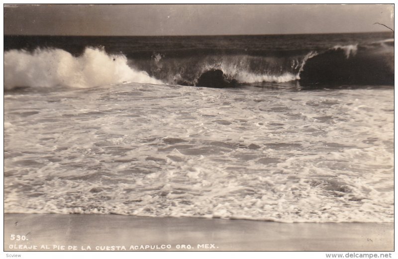 RP: Oleaje Al Pie La Cuesta , Acapulco , Gro. Mexico , 30-40s