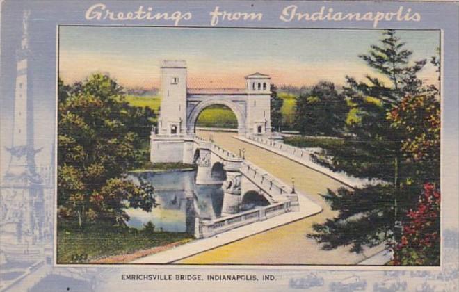 Indiana Indianapolis The Emrichsville Bridge 1945