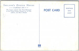 VINTAGE POSTCARD J. H. IRELAND'S OYSTER HOUSE RESTAURANT IN CHICAGO 1940s