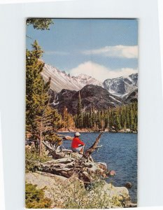 Postcard Bear Lake in Rocky Mountain National Park Colorado USA