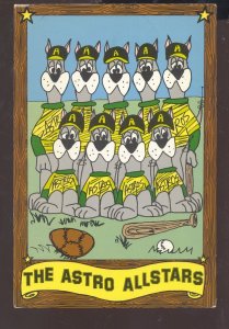 THE JETSONS TV SHOW THE ASTO BLLSTARS BASEBALL TEAM VINTAGE POSTCARD