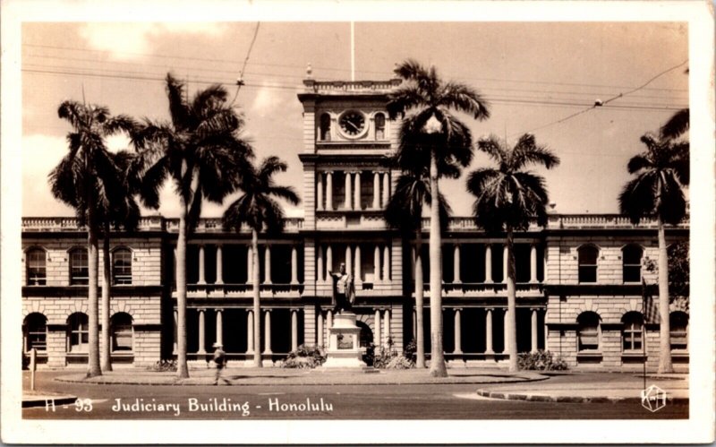 Real Photo Postcard Judiciary Building in Honolulu, Hawaii