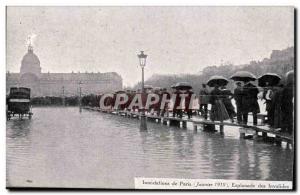 Crue of the Seine Paris Old Postcard Flood (January 1910) Esplanade des Inval...