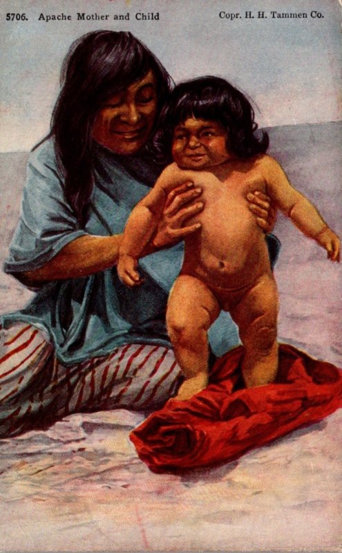 Apache Indian Mother With Naked Child