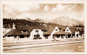 Jasper Alberta Railway Station Train Depot Taylor 172 Unused RPPC Postcard H28