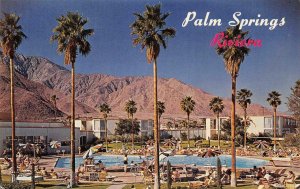 RIVIERA HOTEL Swimming Pool PALM SPRINGS c1950s Chrome Vintage Postcard