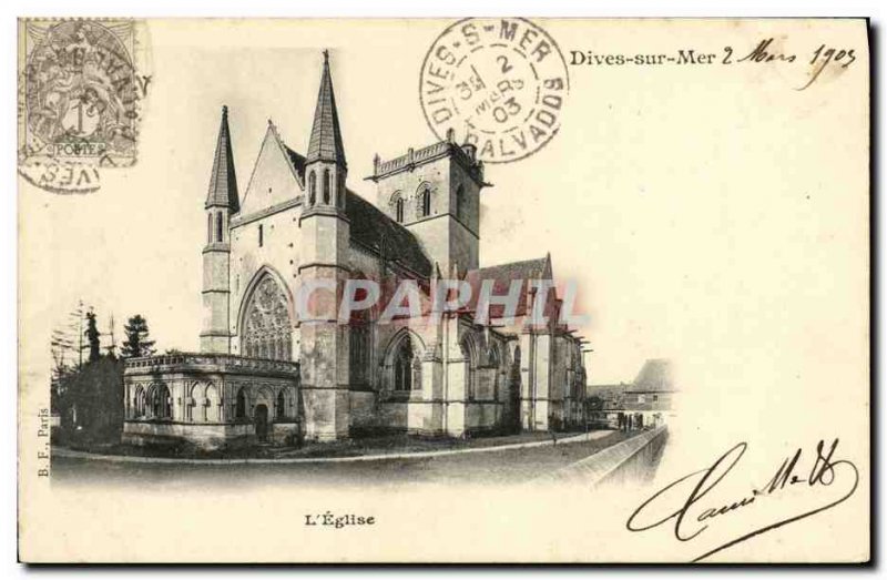 Old Postcard Dives sur Mer The church