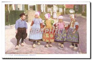 Postcard Old Marken Jouadige Eilandbewoners Children Folklore