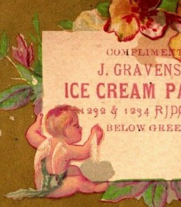 1880s-90s J. Gravenstine Ice Cream Pavilion #4 Cherubs Angels Lot Of 4 P217