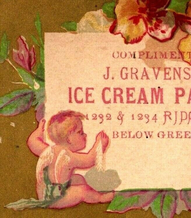 1880s-90s J. Gravenstine Ice Cream Pavilion #4 Cherubs Angels Lot Of 4 P217