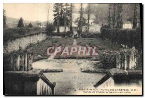 Postcard Abbey of Port Royal des Champs S and O Runes of the church taken fro...