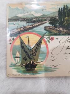 Antique Postcard entitled Souvenir of Geneve - Geneva, July 21, 1900 118 y/o