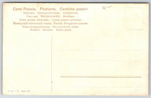 A/S~Two Macaw Parrots On Branch~One Hanging Upside-Down~P&CM Ser 121~c1910