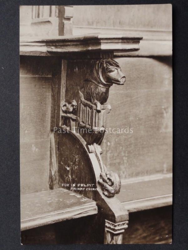 Dorset: FOX IN PULPIT Christchurch Priory Church - Old RP Postcard