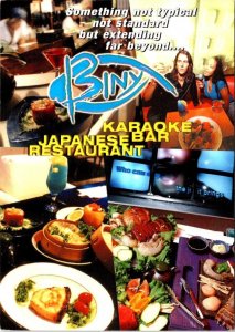 NY, New York City BINY JAPANESE RESTAURANT~KARAOKE BAR  4X6 Advertising Postcard