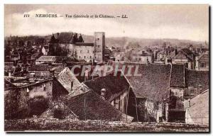 Nemours - Vue Generale and the Castle - Old Postcard