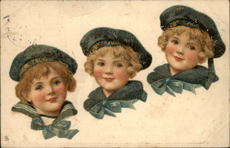 Tuck Art Ser 1606 Little Boys in Sailor Suits c1910 Vintage Postcard