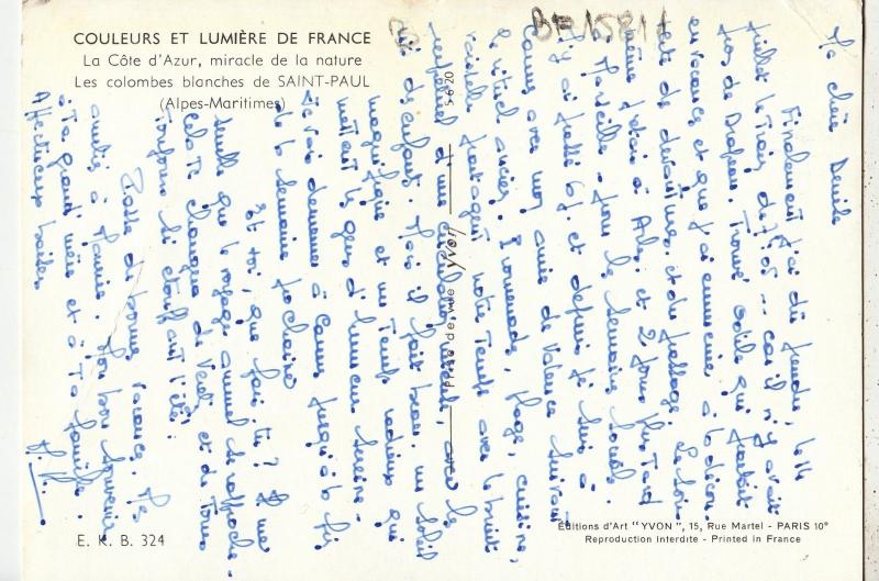 BF15811 a m saint paul la cote d azur les colombes blanc france front/back image