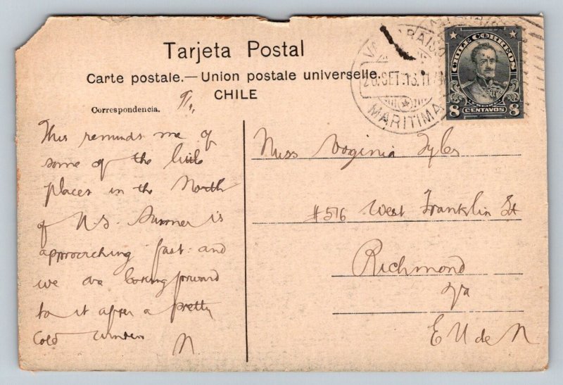 1913  Chorrillos  Chile   Postcard