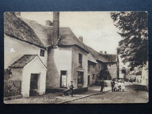 Devon CHAGFORD High Street & OLD THREE CROWNS INN c1906 Postcard by Frith