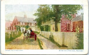 1904 At the Turn of the Street H. S. Wyer Nantucket Massachusetts Postcard