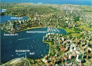 postcard Australia NSW Sydney - Aerial view of Sydney's eastern suburbs