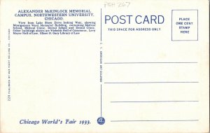 Alexander Mckinlock Memorial Campus Northwestern University Chicago Postcard UNP 