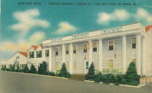 Irwin Pennsylvania Jacktown Hotel 1940s Teich Postcard roadside 21-9523