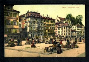 FR13c Switzerland 1900s ZURICH Gemusebrucke Outdoor Market Town advertisement